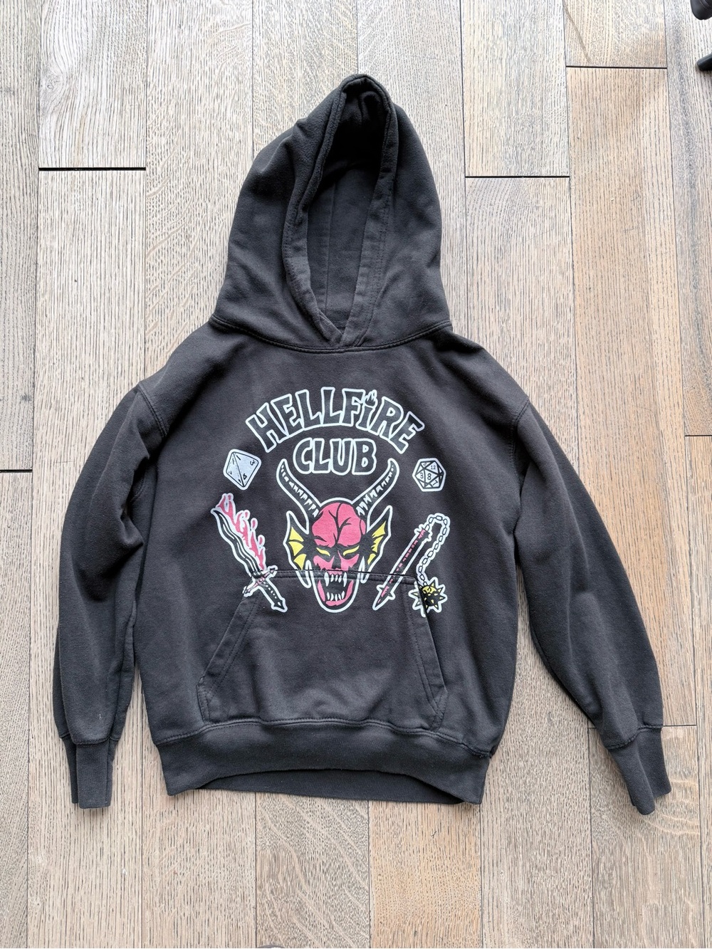 Hanes Black Hellfire Club Graphic Crewneck